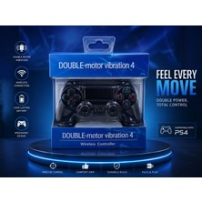 P4 Kablosuz Oyun Kolu Wireless Controller Çift Motor Titreşim USB Şarjlı