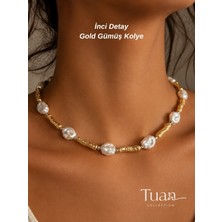Tuan Collection Inci Kolye Kristal Inci Gold Detay Şık Görünüm Zarif Inci Model Kolye