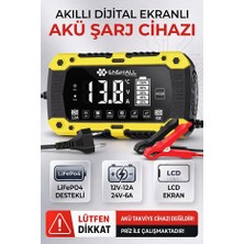 Enshall 12V-12A / 24V-6A Araba, Kamyon, Tır, Gemi Motosiklet LIFEP04 Özellikli Akıllı Hızlı Akü Şarj Cihazı