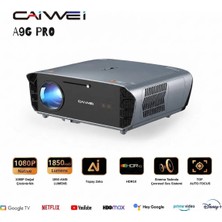 Caiwei A9G Pro Akıllı Projeksiyon Cihazı - Google Tv - MEMC ve HDR10 Destekli - 1850 ANSI Lümen