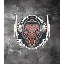 Sticker Usta Goril Maymun Sticker - Araba Oto Motosiklet Karavan Cam Araç Sticker - 00279
