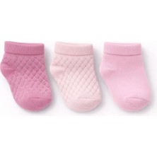 Solde Socks 3’lü Set Bebek Pamuklu Günlük Çorap – Düz & Kabartmalı Baklava Desenli, Kaliteli