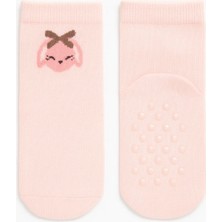 Solde Socks 2 Çift Aynı Model Pamuklu Kaymaz Taban Bebek Çorabı – Yıkamada Bozulmayan Pembe Fiyonk Kız Desen Set