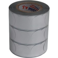 Metalize Kuşe Etiket 25MM x 25MM Ruloda 2500 Adet, Ev ve Ofis Kullanımı Için Kendinden Yapışan Etiket ve (Metalize Gri)