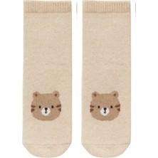 Solde Socks 🧦 2'li Aynı Model Kaymaz Taban Ayıcık Desenli Bebek Çorap Seti