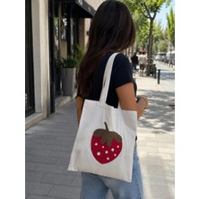 Livera Home Punch Işlemeli Bez Çanta, Omuz Çantası, Tote Bag (40X40CM)