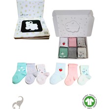 Okayro Organics OKAYRO GOTS Organik Kız Bebek Hediye Kutusu | 6'lı %100 Organik Pamuk Yenidoğan Bebek Çorabı | Hastane Çıkışı, Baby Shower ve Doğum Hediyesi | 0-3 Ay