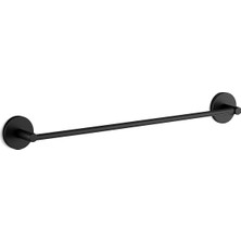 Siyah Metal Uzun Havluluk 40 cm Duvara Monte Vidalı Lüks Banyo Havlu Askılığı Modern Mat Tasarım