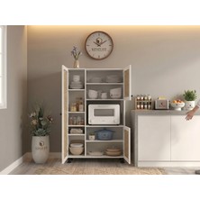 Kenz Life Kenzlife Mini Fırın Dolabı Alpkuntsol Mat Beyaz 148*90*30 Jut Kare Kapak Mdf Gövde