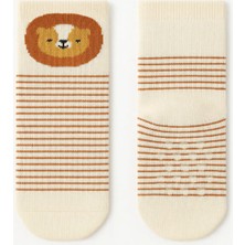 Solde Socks 2 Çift Pamuklu Kaymaz Taban Bebek Çorabı – Aynı Model, Yıkamada Formunu Koruyan Aslan Seti
