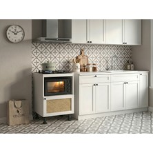 Kenz Life Kenzlife Ocak Dolabı Doğangün Mat Beyaz 85*60*56 Jut Kare Kapak Mdf Gövde