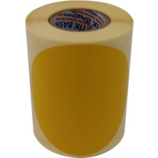 Al Hızlı Al Kuşe Daire Renk Baskılı Çap Etiketi 100MM Daire Ölçülerinde Yuvarlak Çıkartma Ruloda 250 Adet Kendinden Yapışkanlı Rulo Etiketi Barkod Yazıcılar ile Uyumlu 40MM Sarı