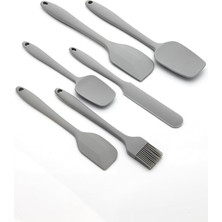 ' Lı Silikon Mutfak Spatula Seti Bpa Içermez Yüksek Dayanıklı Gri Renk Hediye Soyacak ile