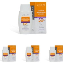 Yüksek Koruma Suya Dayanıklı 50 Spf Likit Güneş Kremi Tüm Cilt Tiplerine Uygun Hafif ve Hızla Emilen Güneş Koruyucu Uva Uvb Koruması ile Nemlendirici Formül 50 ml 4 Paketi