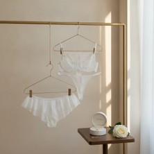 Bonbon Kadın Tül Transparan Balenli Sütyen, Checky ve String Külotlu 3 Lü Paket BB2620