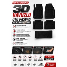PINUKS Volkswagen Polo Hatchback 2006 Uyumlu 3D Havuzlu Siyah Paspas Seti-Kokusuz