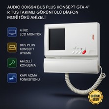 AUDIO Audıo 001694 Bus Plus Konsept Gta 4” R Tuş Takımlı Görüntülü Diafon Monitörü Ahizeli