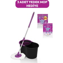 Premini Otomatik Temizlik Seti ve 3'lü Yedek Mop, Pratik ve Hızlı Temizlik