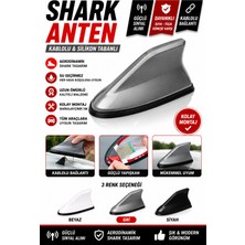 PINUKS Anten Shark Kablolu Altı Silikonlu Gri Aksesuar Dünyası