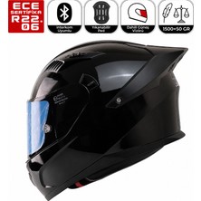 Fazer FX211X Siyah Motosiklet Kaskı Spoiler Mod Güneş Vizörlü Full Face Kask