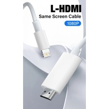 Heartz Lightning To HDMI Kablo 1080P Full Hd | iPhone iPad Tv Görüntü Aktarıcı | Plug & Play | Tv Monitör Projektör Uyumlu