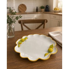 Arow Limon Desenli Yuvarlak Sunumluk-33 cm