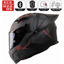 Fazer FX211X Beast Siyah Motosiklet Kaskı Spoiler Mod Güneş Vizörlü Full Face Kask