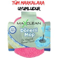 Premini Pembe Döner Mop Yedek Başlık 35X35, 360 Döner Ucu ve Havlu Paspas Uyumlu