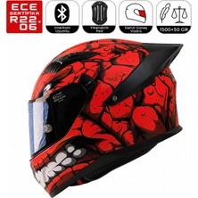 Fazer FX211X Fantastic Kırmızı Motosiklet Kaskı Spoiler Mod Güneş Vizörlü Full Face Kask