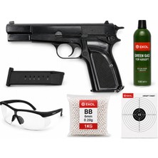 We Brownıng Mk3 Airsoft Greengas, Bb ve Koruyucu Gözlük,hedef Kağıdı Hediyeli