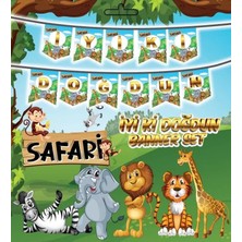 Partyy Bag Safari Temalı Iyi Ki Doğdun Yazılı Banner Set