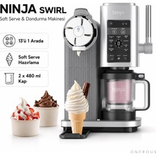 Ninja Swirl By Creami Soft Serve Dondurma Makinesi 13 Programlı Frozen Yoğurt Sorbe Milkshake Ev Tipi Soğuk Tatlı Cihazı 800 W Premium