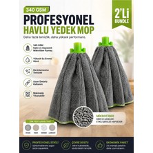 Premini Ekstra Kalın Yedek Havlu Mop Çift Set, Ultra Emici, 340 Gsm, Elle Silmiş Gibi