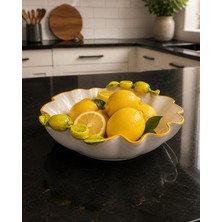 Arow Limon Desenli Yuvarlak  Sunumluk-28 Cm