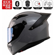 Fazer FX211X Gri Motosiklet Kaskı Spoiler Mod Güneş Vizörlü Full Face Kask