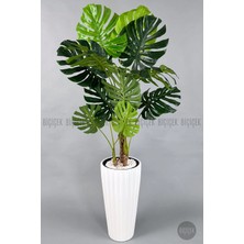 Biçiçek Yapay Monstera Agacı 200 cm Beyaz Lilyum Saksıda