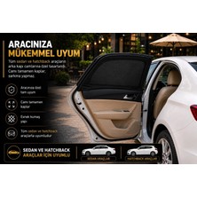 Allivo Renault Clio Iv 4 2012-2019  Model Uyumlu Güneşlik, 2'li Yan Cam Güneşlik Perde ( Lastikli )