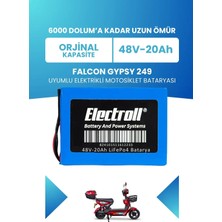 Electroll Falcon Gypsy 249 Uyumlu Batarya (Standart Kapasite) Lifepo4 48V 20AH Elektrikli Motorsiklet Bataryası