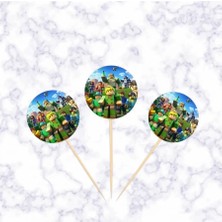 Partyy Bag Minecraft Temalı 20 Adet Cupcake Sunum Kürdanı