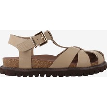   Kadın Sandalet G106774 Genuins Howea  Embossed Leather Taupe