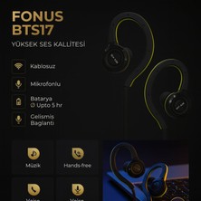 Fonus BTS17 Bluetooth Spor Kulaklık Kablosuz Kulak Içi Mikrofonlu Siyah / Yeşil - Siyah