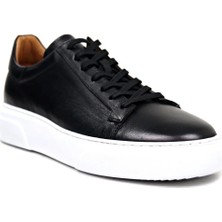 Ustalar Ayakkabı Siyah-Beyaz Hakiki Deri Sneaker Ayakkabı 632.2501
