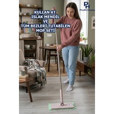 Premini Otomatik Mop, Tüm Bezleri Tutar, Kullan At Islak Mendil Mopu, Kendinden Mekanizmalı