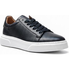 Ustalar Ayakkabı Lacivert-Beyaz Hakiki Deri Sneaker Ayakkabı 632.2501