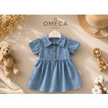 Omeca Concept Kız Bebek Cepli Kot Görünümlü Yazlık Elbise