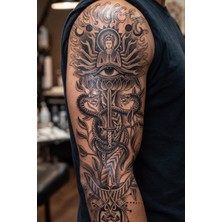 BP Tattoo Kol Dövmesi Tek Göz Desenli Mistik Kol Kaplama Tattoo