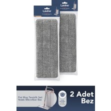 Premini Iki Adet Flat Mop Temizlik Seti %100 Mikrofiber Yedek Bezi ve Tablet Mop Bezi