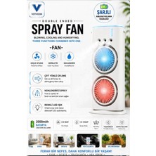 Karahanbey Çift Başlıklı Sprey Fan Nemlendirici ve Renkli LED Işıklı Beyaz