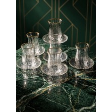 SEÇKİNEV Jewel Echo 12 Parça Çay Bardağı Takımı El Boyama Parlak Gümüş&parlak Gold