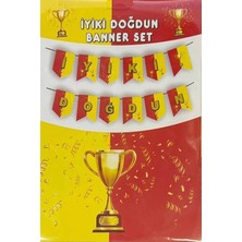 Partyy Bag Galatasaray Temalı Iyi Ki Doğdun Yazılı Banner Set